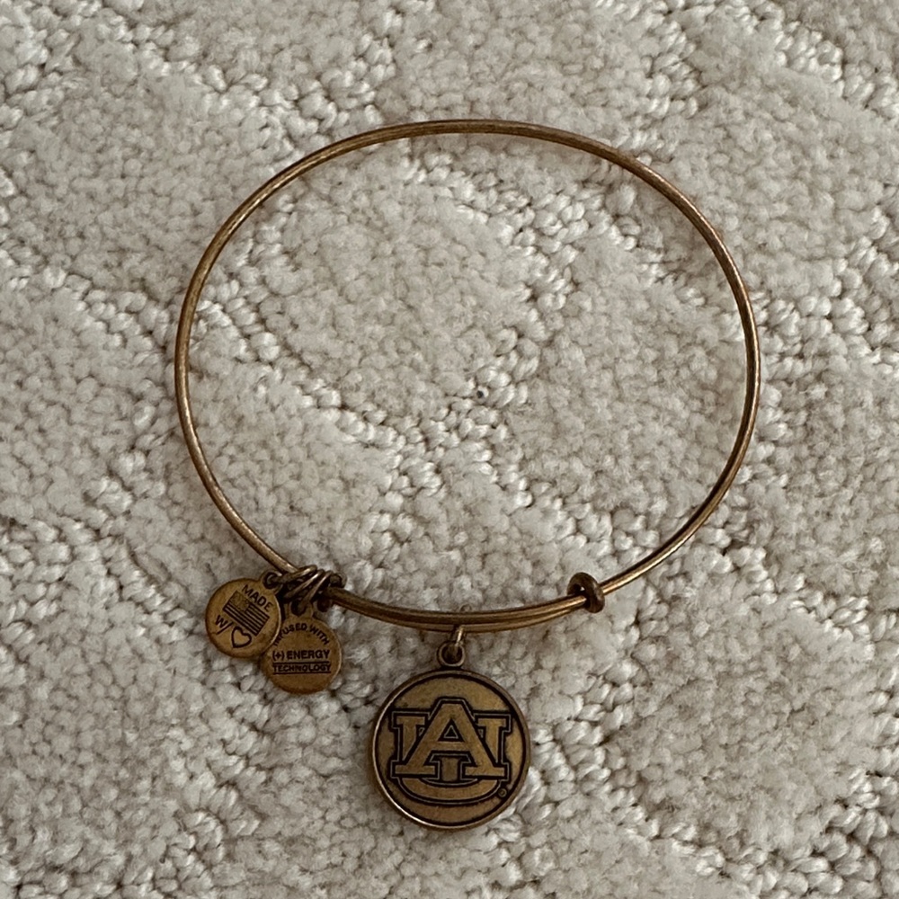 Alex and Ani Gold Bangle with Auburn Charm